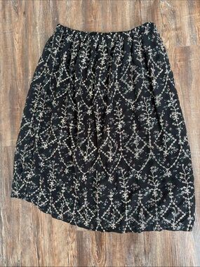 Floral Midi Skirt with Elastic Waist